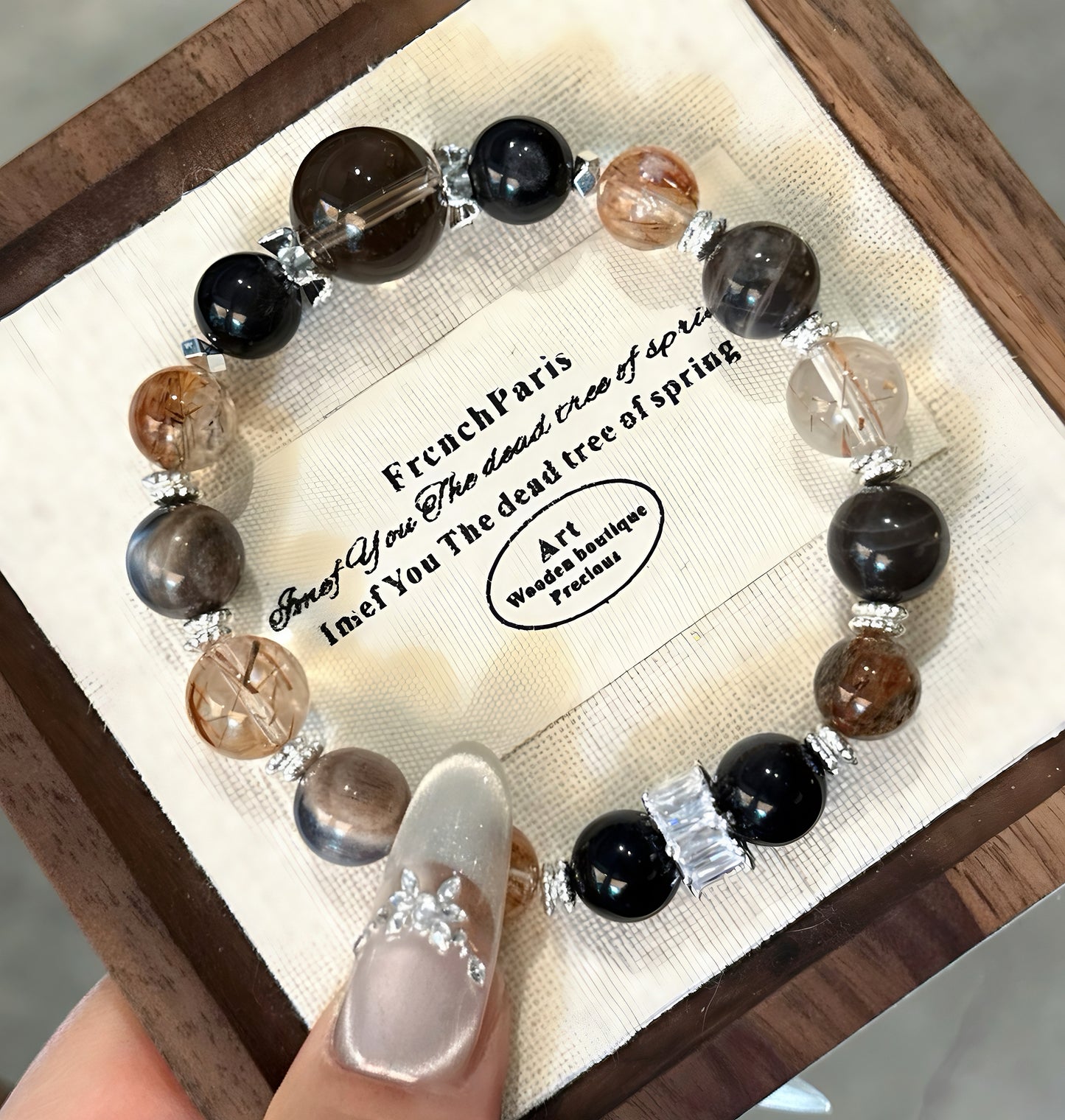 Crystal Bracelets-Five Elements A - Water|Elemental Radiance · Water's Resilience| - Luminary Rune