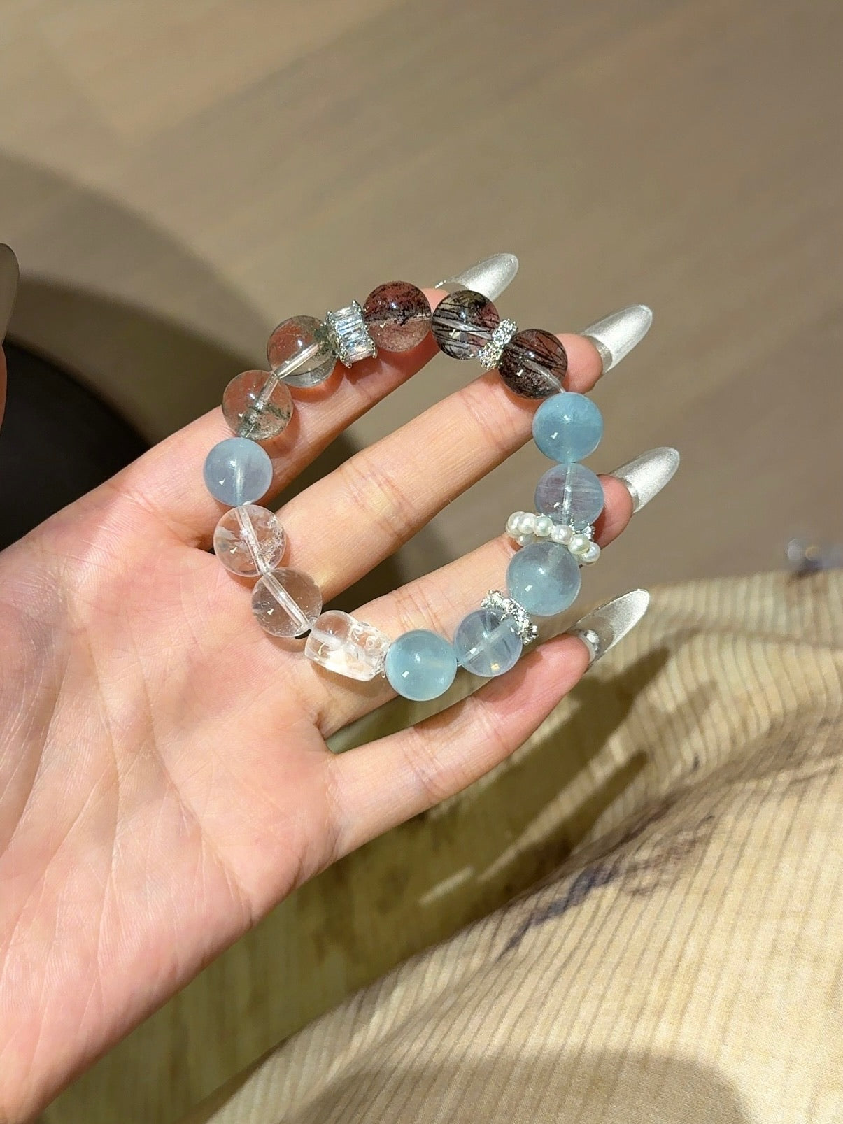 Five Elements Bracelet Beneficial for Metal and Water - Luminary Rune