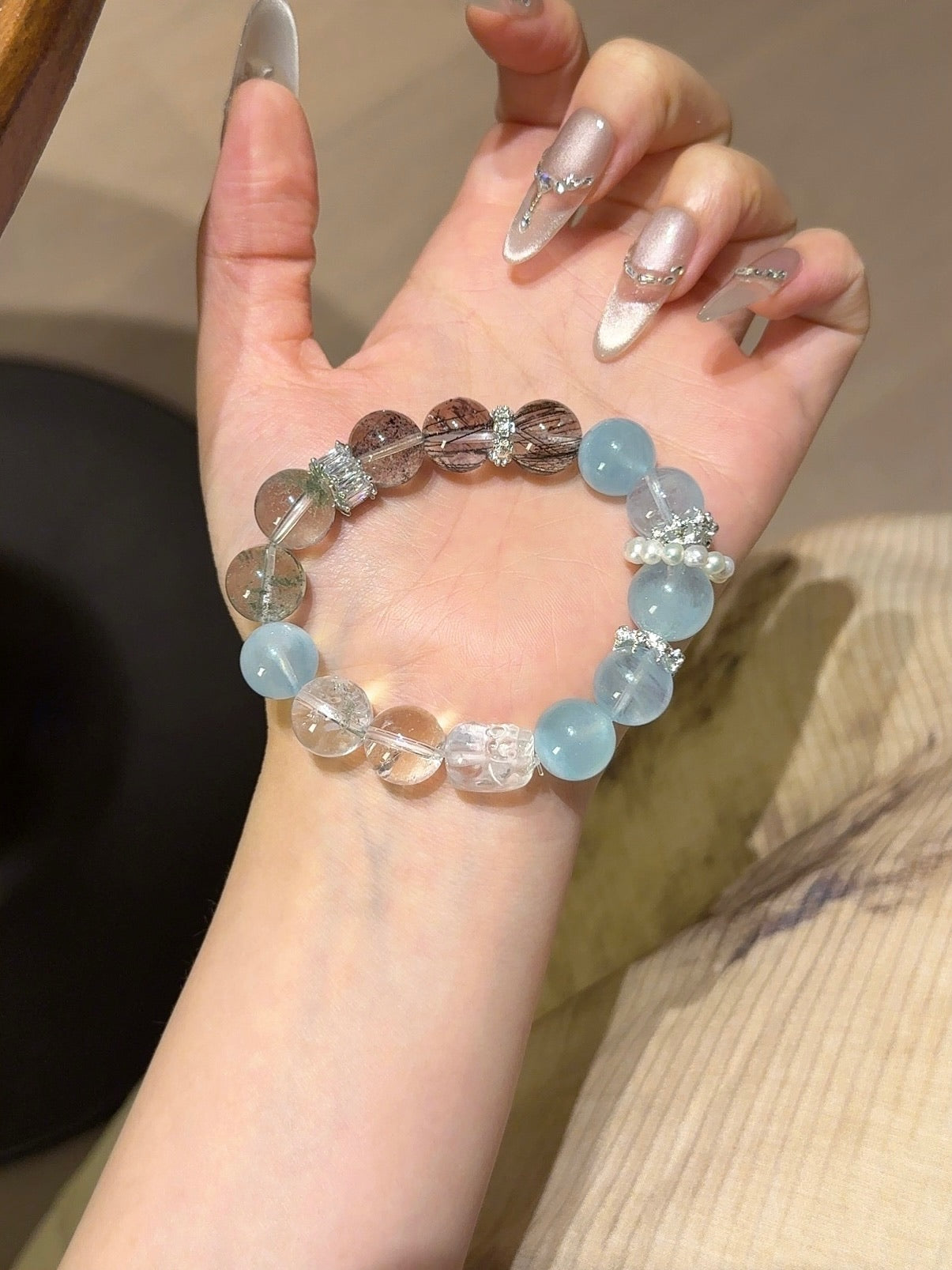 Five Elements Bracelet Beneficial for Metal and Water - Luminary Rune
