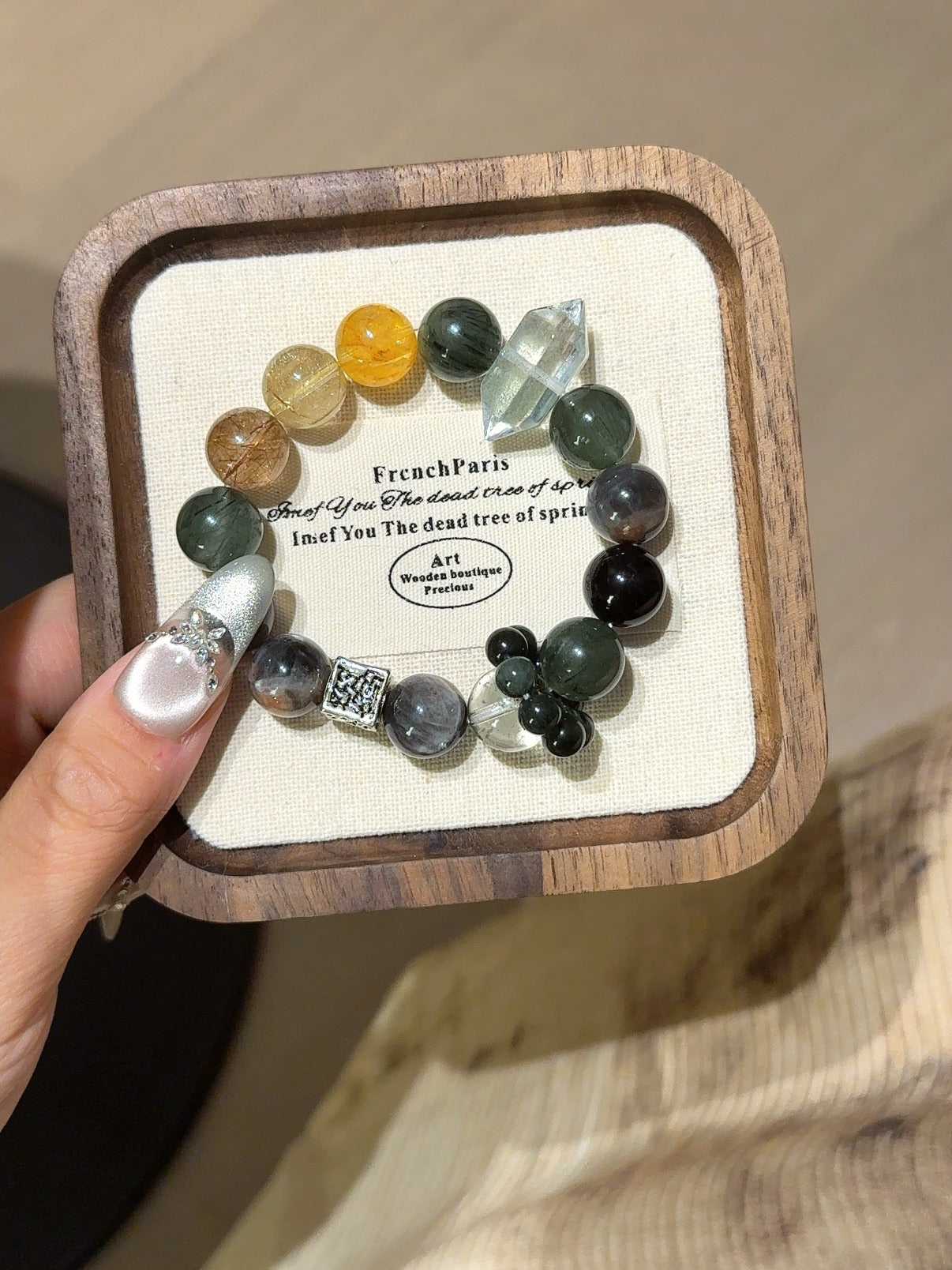 Five Elements Bracelet Beneficial for Wood and Earth - Luminary Rune