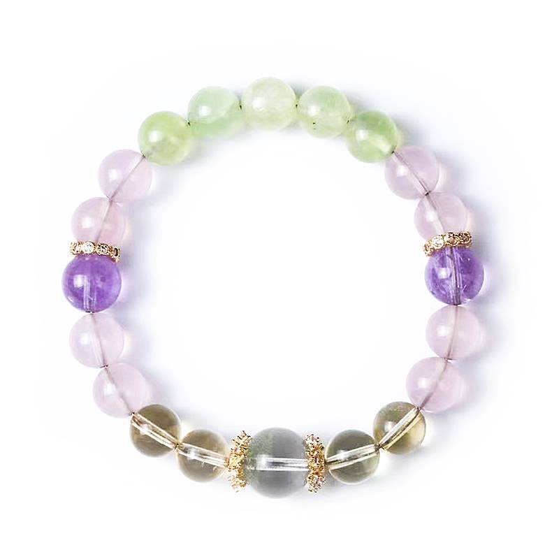 Monet's Water Lilies Collection: Rose Quartz & Prehnite Bracelet - Luminary Rune