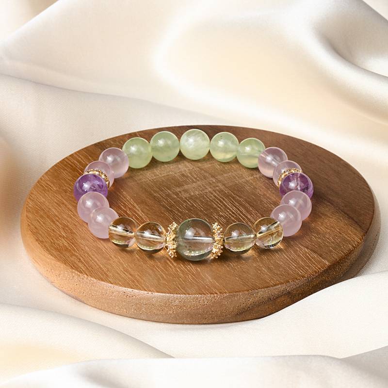 Monet's Water Lilies Collection: Rose Quartz & Prehnite Bracelet - Luminary Rune