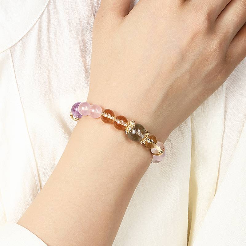 Monet's Water Lilies Collection: Rose Quartz & Prehnite Bracelet - Luminary Rune