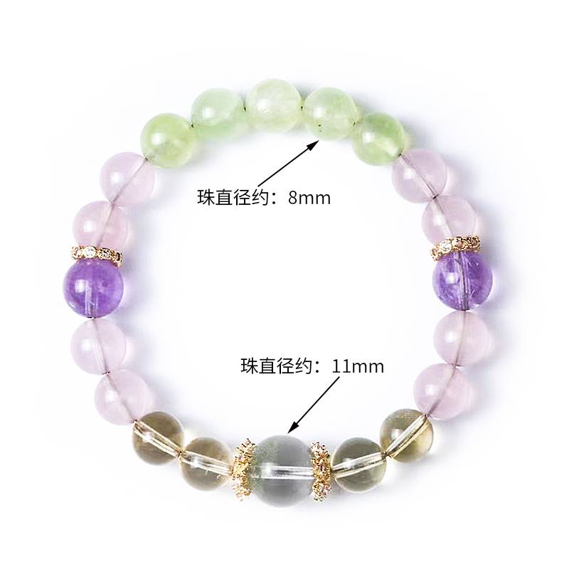 Monet's Water Lilies Collection: Rose Quartz & Prehnite Bracelet - Luminary Rune