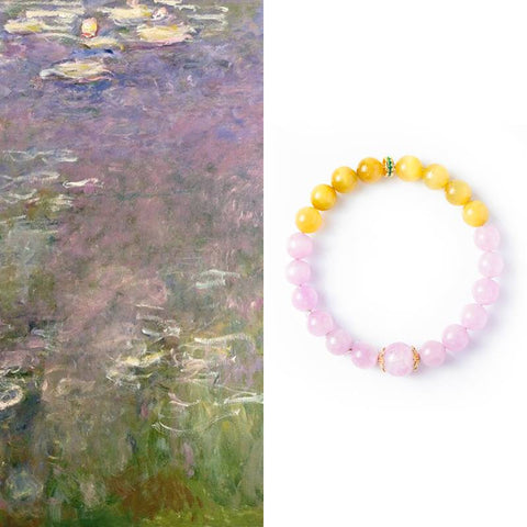 Monet's Water Lilies: Kunzite & Tiger's Eye - Luminary Rune